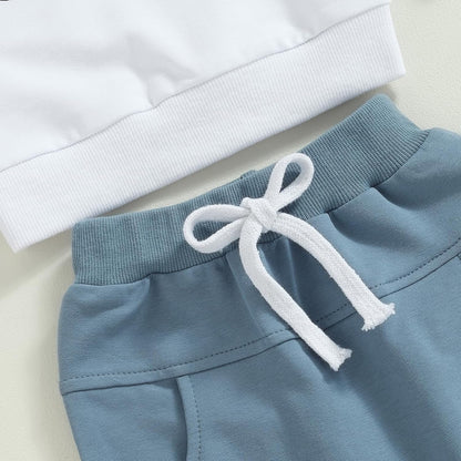 Baby Boys' Two-Piece Outfit, Long Sleeve Sweatshirt + Trousers, 2-Piece Set, Baby Clothing, 0-3 Years, Children's Outfit for Baby Boys 