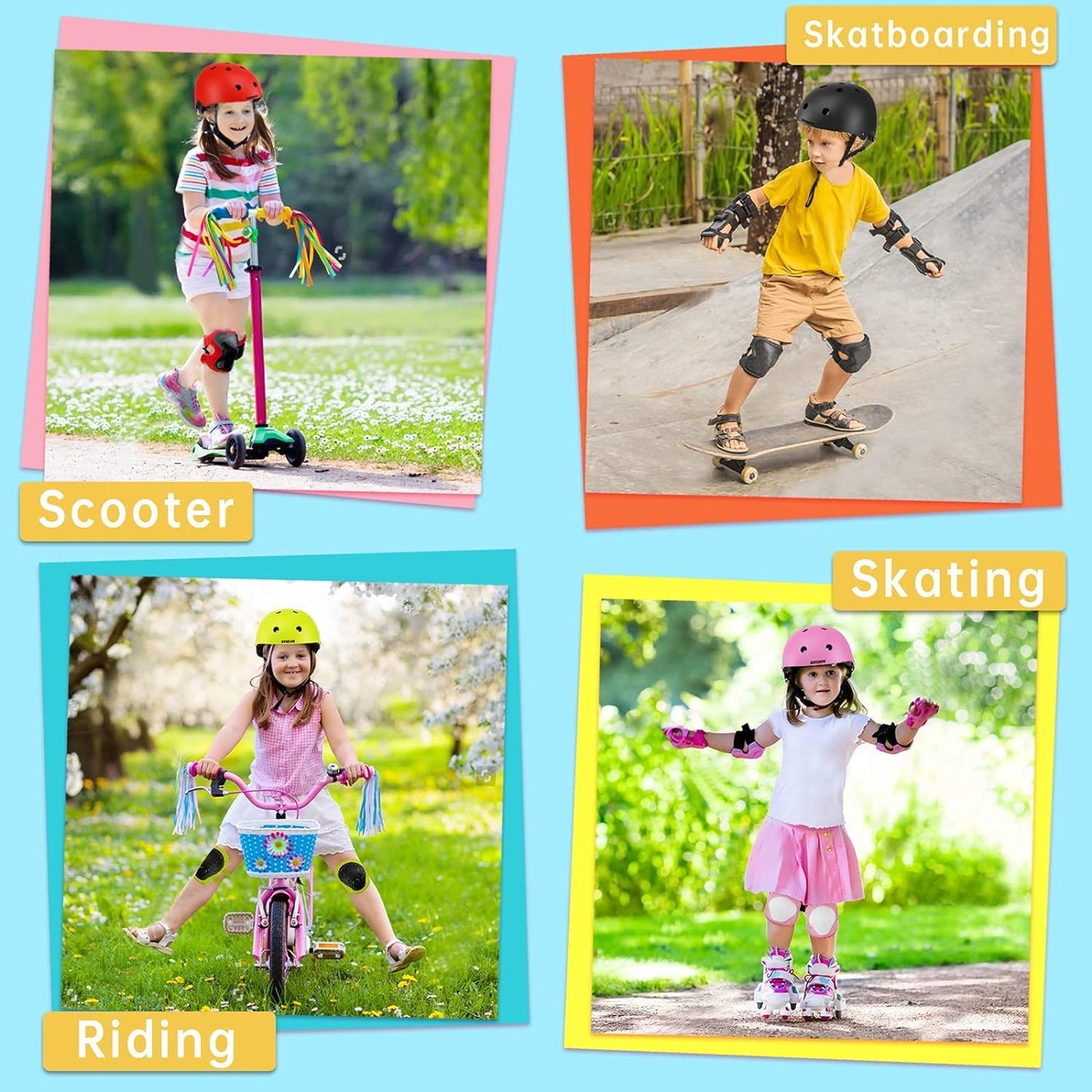 BURSUN Kinder Fahrradhelm Kinderhelm Skaterhelm für Alter 2-16 Jahre Jungen Mädchen, Kinderhelm für Fahrrad Roller Skateboard Scooter Roller Skating