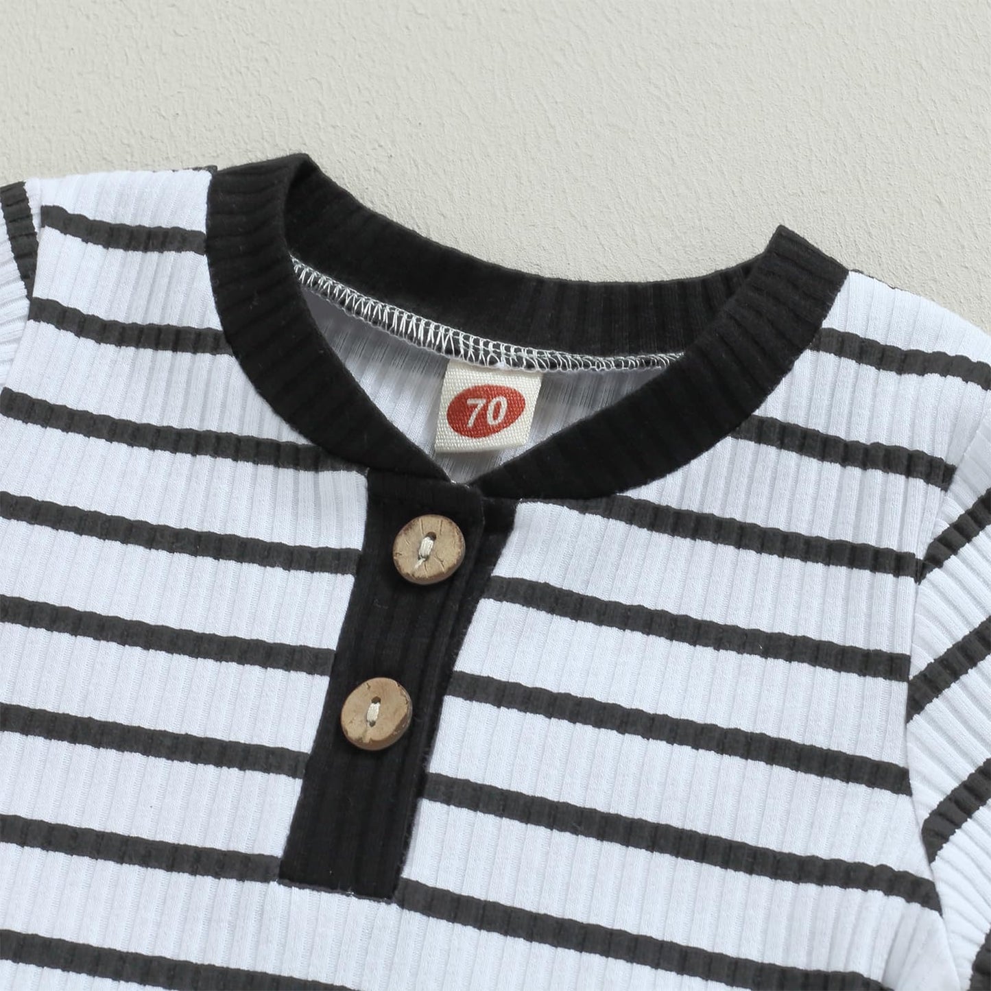 JiAmy Baby Boys' Clothing Long Sleeve Striped Bodysuit Romper + Trousers Outfit Set Newborn Soft Cotton Baby Clothing 0-24 Months