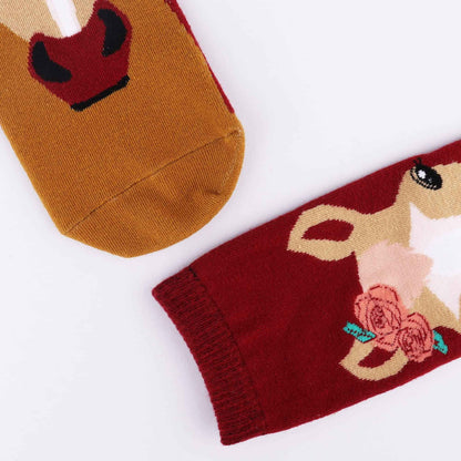 Belloxis Women's Socks 39-42 Horse Girls Gift Knee Socks Women's Rider Cotton Socks