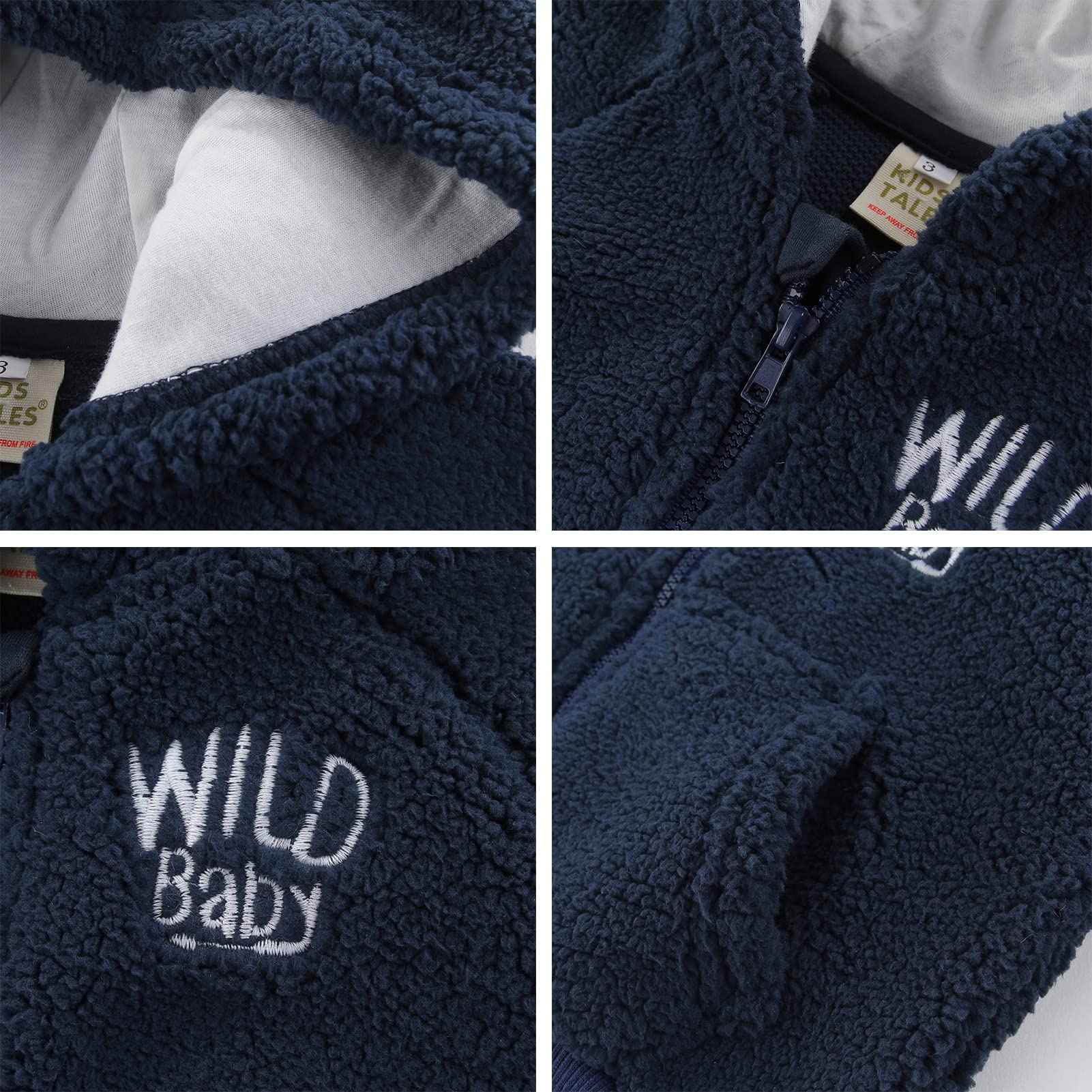Gajaous Newborn Baby Girls Boys Fleece Hooded Jacket Zip Bear Coat Warm Winter Outwear