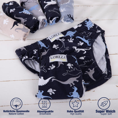 LOREZA ® 10-pack boys' boxer shorts briefs dinosaur motif underpants cotton
