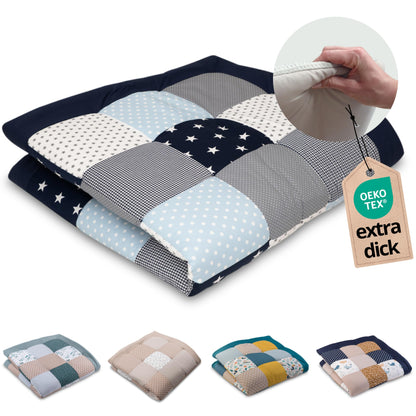 ULLENBOOM Krabbeldecke für Baby 100x100 cm, 100% OEKO-TEX Materialien, Made in EU, Dick & weich gepolstert, Sandblume - ideal als Babydecke, Laufgittereinlage & Spieldecke Baby - Meloni2