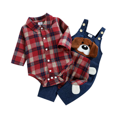 Baby Jungen Kleidung Strampler Latzhose Set Kleidung Sets für Jungen Baby Set Neugeborenes Geschenk