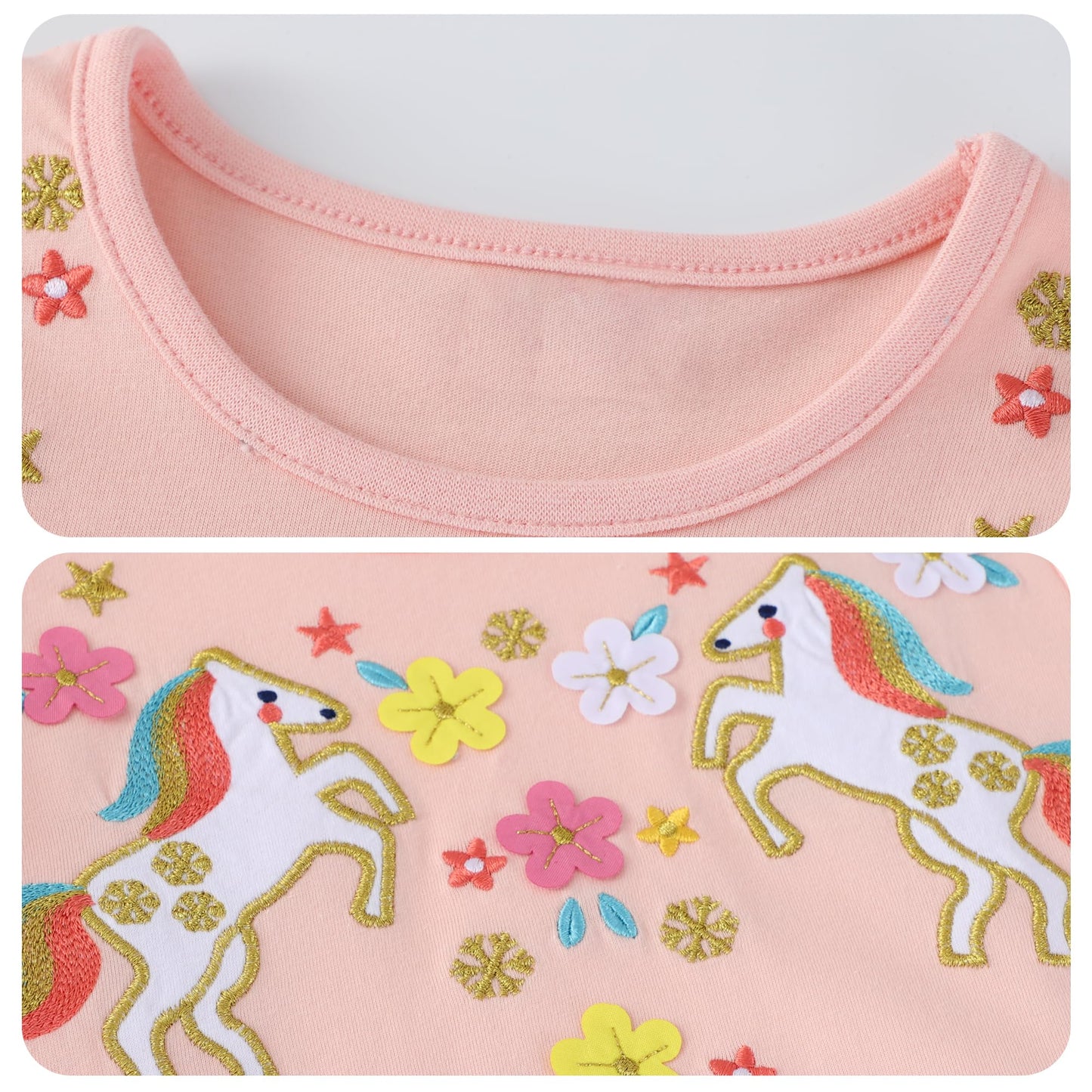 Baogaier Kleid Mädchen Pailletten Tüll Kleider Baumwolle Sommerkleid Sommer Frühling T-Shirt Tüllkleid Kinderkleid Gr. 92-122