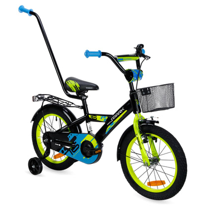 MIRAVO Kinderfahrrad Fahrrad Kinder Ab 2 Bis 8 Jahre Mit Stützrädern Schubstange V-Brake Bremsen Rückstrahl Aufkleber 12 16 20 Zoll Radgröße Korb Für Junge Spark - Meloni2