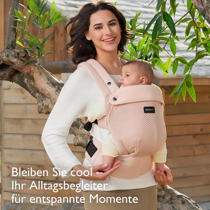 Momcozy Babytrage aus 100% Baumwolle – Baby Carrier für Kleinkind (3-24 Monate, 3,2-20 kg) · Ergonomische M-Position · X-Rücken · Taillengurt 64-127cm, Khaki