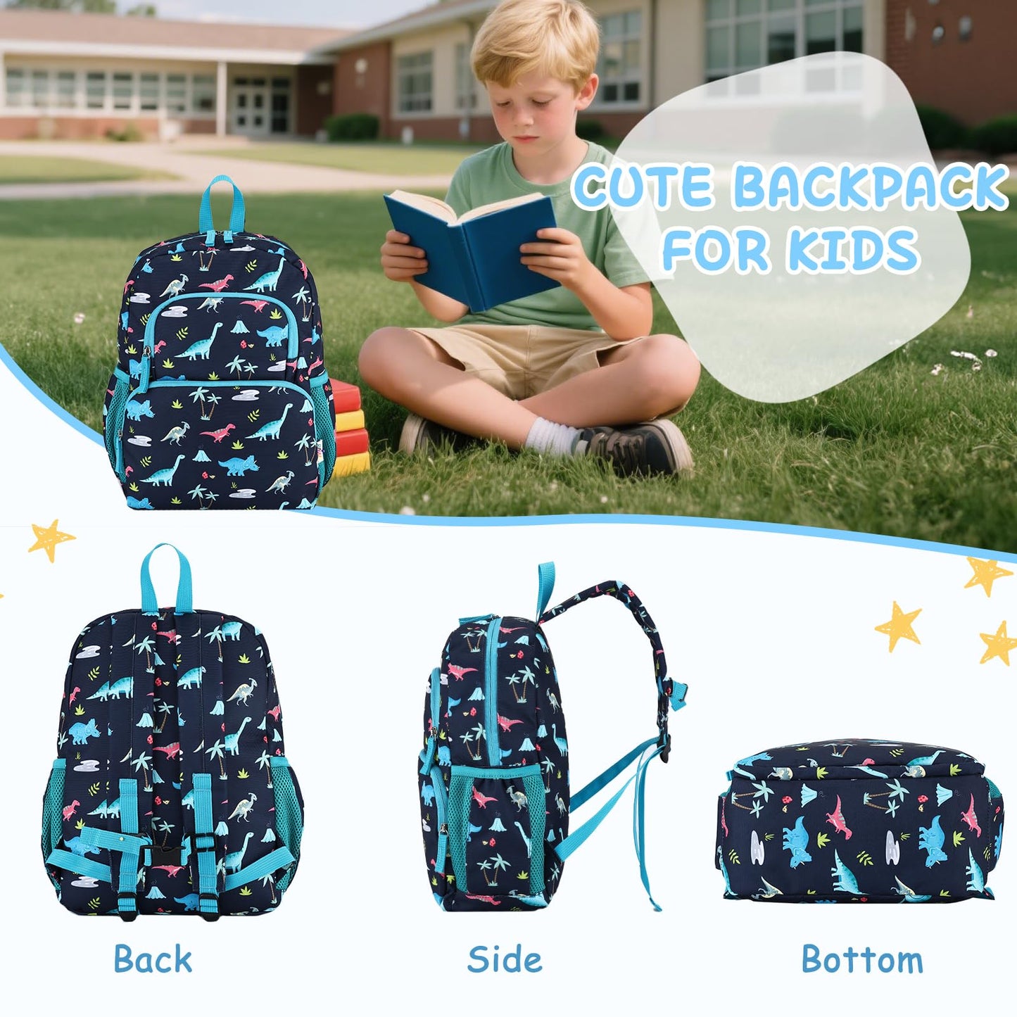 Kinderrucksack für Mädchen 5–8 Jahre, 12L Leichter & Wasserabweisender mit Brustgurt, Perfekt für Vorschule & Grundschule，Regenbogen