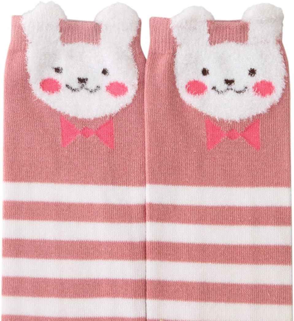 CISMARK Girls' Knee Socks 6 Pairs for Children Gifts Long Funny Children's Socks Animal Cotton Socks 3-12 Years