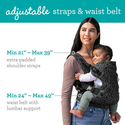 Infantino Flip Advanced 4-in-1 Babytrage, Ergonomisch, Umwandelbar, mit Blickrichtung Nach Innen und Außen, Vorne und Hinten Tragbar für Neugeborene bis Kleinkinder von 3,6-14,5 kg, Grau