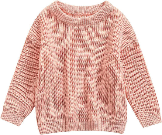 L&ieserram Baby Mädchen Jungen Gestrickt Pullover Jumper Neugeborenen Kinder Langarm Strickpullover Einfarbige Pulli Kleinkinder Kleidung Outfit Knitted Sweater 0-5 Jahre