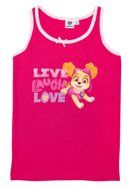 Paw Patrol Unterhemd für Mädchen - Kinder Tank Top Hemdchen Unterwäsche Rosa/Pink (2er Pack)