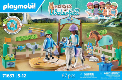 PLAYMOBIL Horses of Waterfall 71351 Waterfall Ranch, magisches Wasserfall-Paradies für Pferdefreunde, nachhaltiges Spielzeug für Kinder ab 5 Jahren