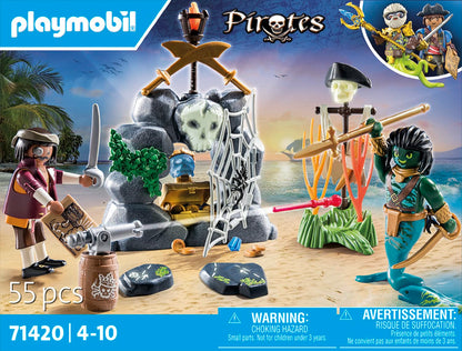 PLAYMOBIL | Pirates | Gefahr durch Riesenhai | Piratenspielzeug | Spielzeugfiguren | Spielzeug für Kinder ab 4 Jahren | 71793
