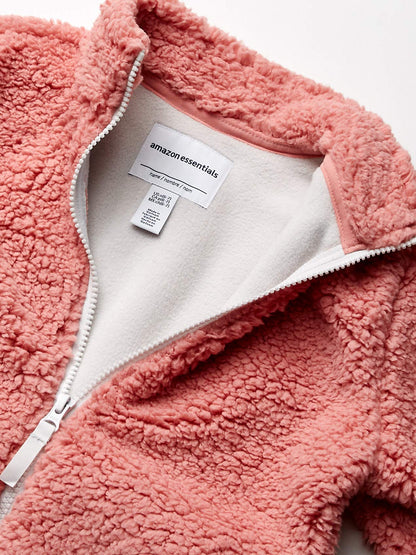 Amazon Essentials Mädchen Sherpa-Fleecejacke mit durchgehendem Reißverschluss