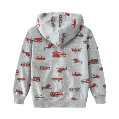 CM-Kid Hoodie Boys Hoodie Zipper Sweat Jacket Long Sleeve Children Cotton Hooded Jacket Warm Tops Size 92-122 
