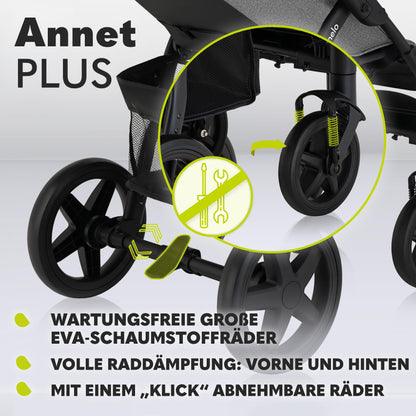 LIONELO Annet Plus Buggy up to 22 kg with Reclining Function, Small Folding Pushchair with Accessories, EVA Foam Wheels, Mosquito Net, Foot Cover Drink Holder, Basket Dreamin