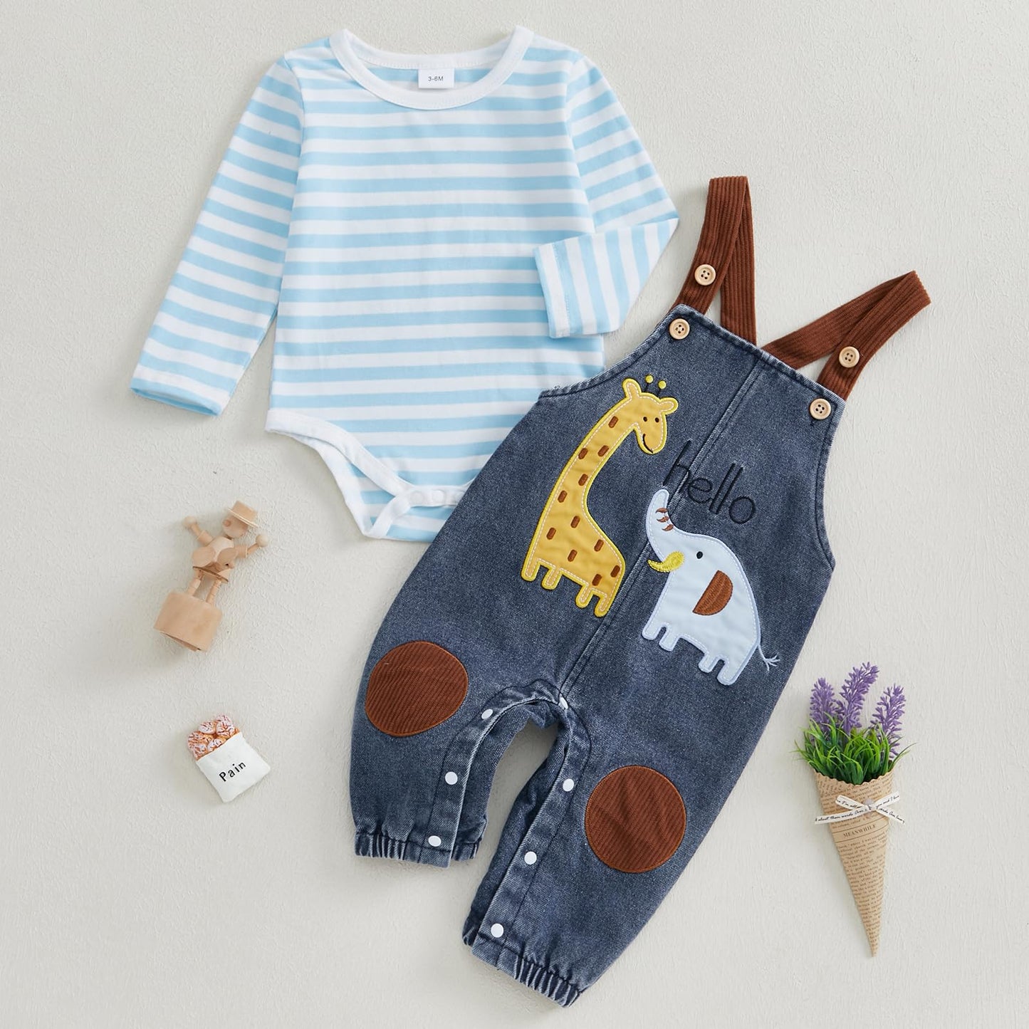 Baby Jungen Kleidung Strampler Latzhose Set Kleidung Sets für Jungen Baby Set Neugeborenes Geschenk