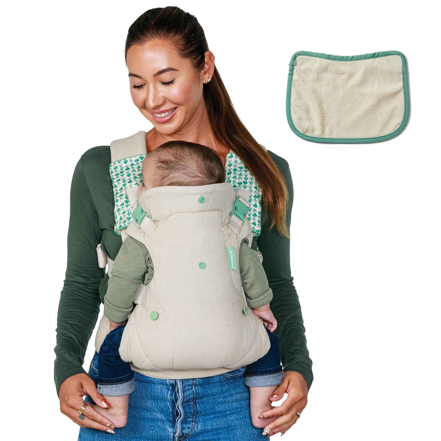 Infantino Flip Advanced 4-in-1 Babytrage, Ergonomisch, Umwandelbar, mit Blickrichtung Nach Innen und Außen, Vorne und Hinten Tragbar für Neugeborene bis Kleinkinder von 3,6-14,5 kg, Grau