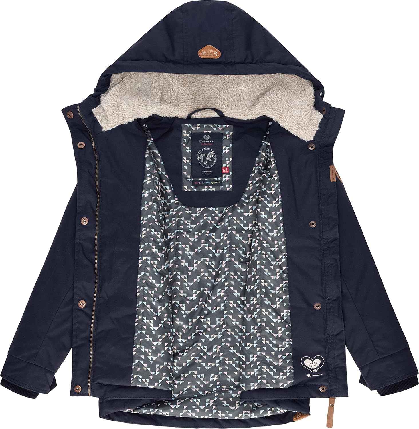 Ragwear Elvina Children's Girls' Winter Jacket Winter Coat Outdoor Jacket with Hood 128-152