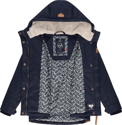 Ragwear Elvina Children's Girls' Winter Jacket Winter Coat Outdoor Jacket with Hood 128-152