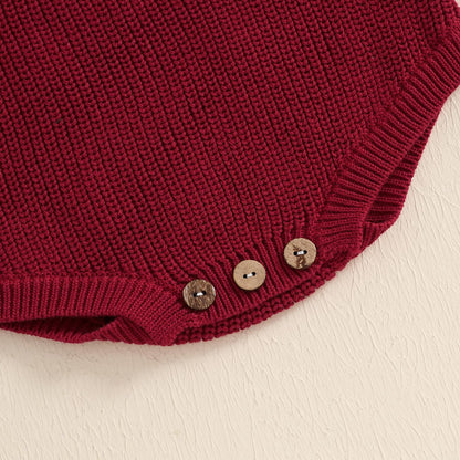 Geagodelia Knitted Christmas Romper Baby Girl Boy Christmas Jumper My First Christmas Newborn Baby Jumper Romper Bodysuit Christmas Jumper