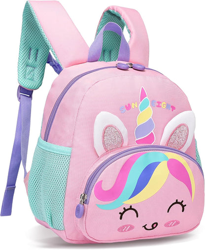 Kinderrucksack Mädchen Kleiner Rucksack Kinder mit Brustgurt, Rosa | Leicht Wasserdicht Vorschule Kleinkind, Schulrucksack Einhorn, Tagesrucksack, Kindergarten Schultasche für 1-5 Jahre