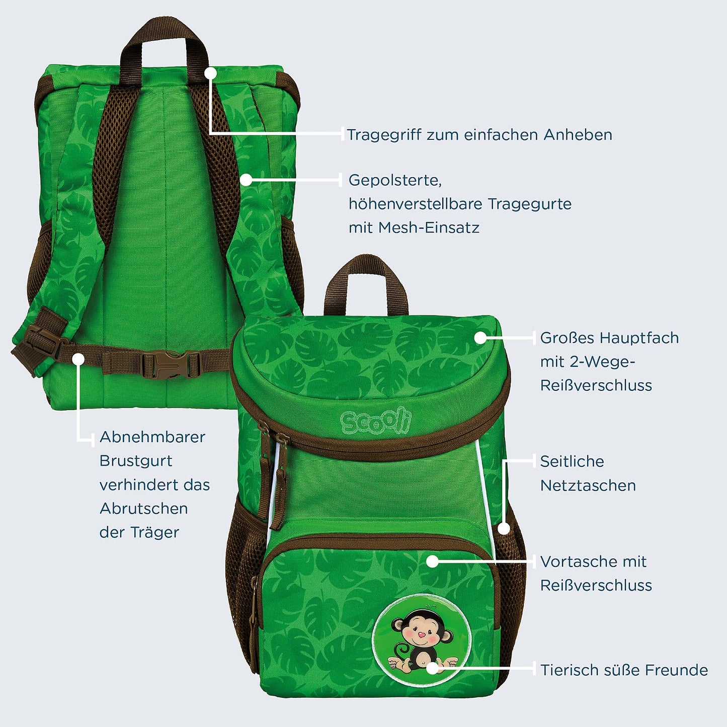 Scooli – Mini Me Kindergarten Rucksack – leichter Kinderrucksack – Vorschulrucksack – gepolsterte Träger