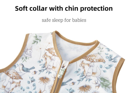 Chilsuessy Summer Baby Sleeping Bag, Small Children’s Sleeveless Pyjamas for Summer and Spring, 100 % Cotton