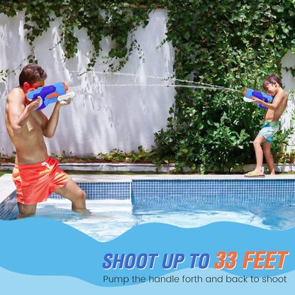 Kiztoys Wasserpistole Spielzeug Kinder Set von 2 600 ml Pool Wasser Spritzpistolen mit 27 Fuß Reichweite, Sommer Wassersport, Garten und Strand Wasserpistolen für Kinder