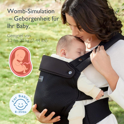 Momcozy Babytrage aus 100% Baumwolle – Baby Carrier für Kleinkind (3-24 Monate, 3,2-20 kg) · Ergonomische M-Position · X-Rücken · Taillengurt 64-127cm, Khaki