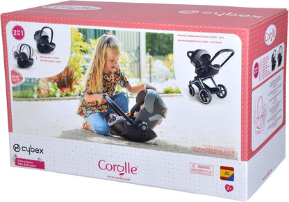 Corolle 9000141390 - Cybex 2in1 Puppen Trageschale und Wiege, mit Gurt und Verdeck, kann mit dem Cybex Puppenwagen verbunden Werden, für alle 36-42cm Babypuppen, ab 3 Jahren - Meloni2