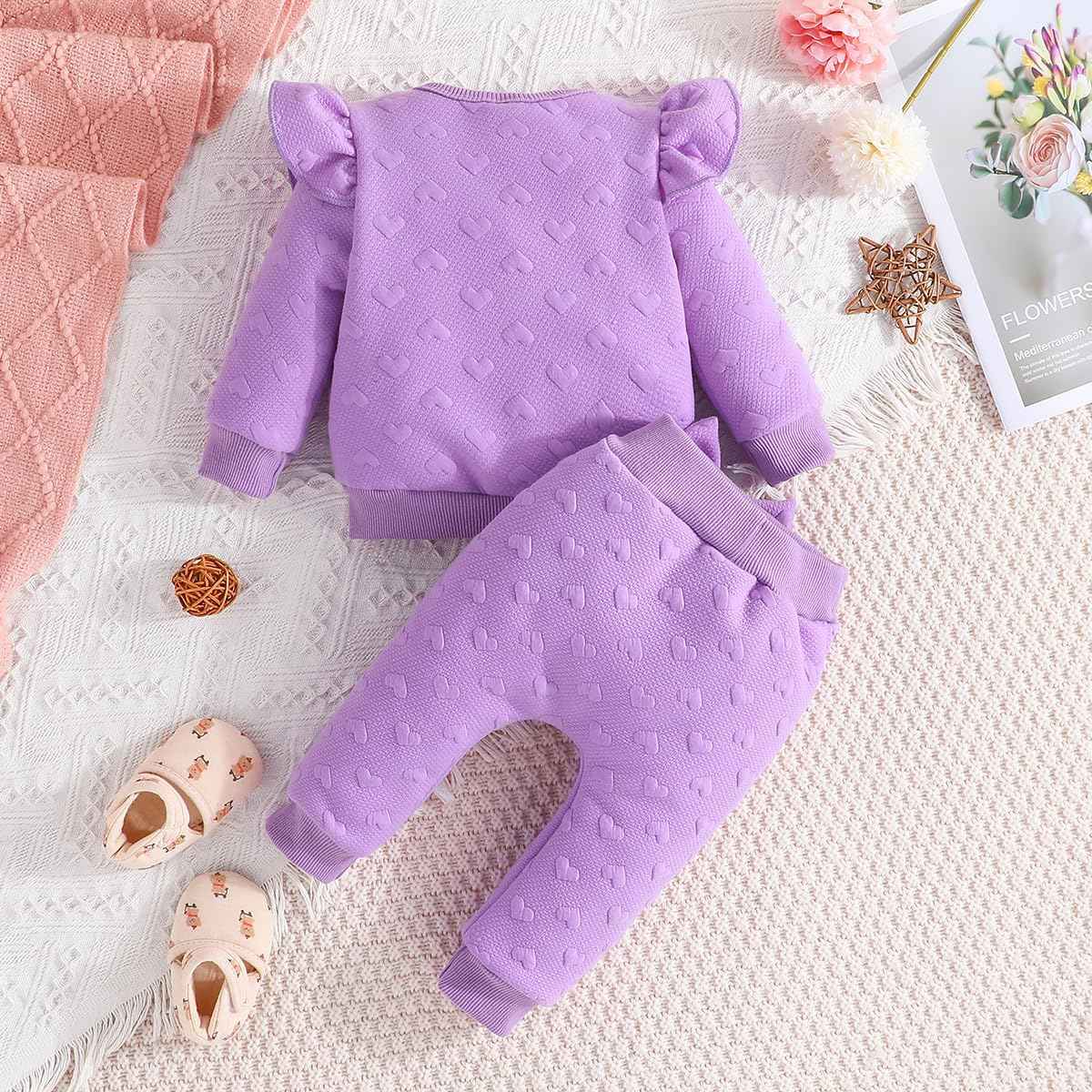 Toddler Baby Girl Outfits Long Sleeve Sweatshirt Top Trousers with Bow Tie Toddler Autumn Winter Clothing Set