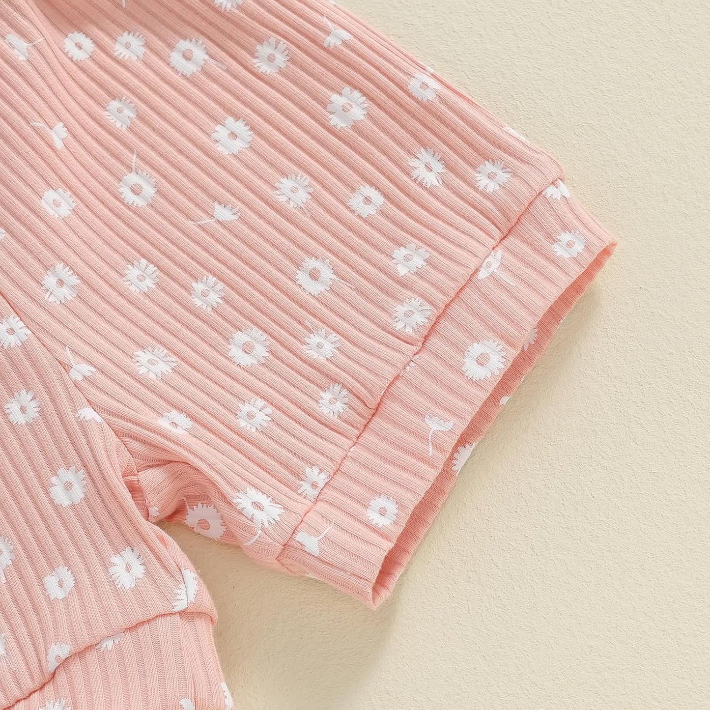 3tlg Baby Mädchen Sommer Kleidung Set Rüschen Kurzarm Strampler + Rüschen Shorts + Stirnband Babyset Weiche Neugeborene Ausgehen Outfit