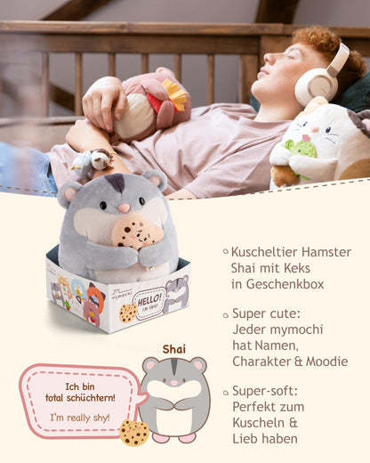NICI MYMOCHI Fuchs Kuscheltier Geeks 16 cm mit Videospiel in Geschenkbox 11x12x6,5 cm, Flauschiges Stofftier zum Kuscheln, Spielen und Liebhaben - 61151