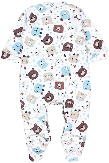 TupTam Baby Jungen Schlafstrampler Langarm Strampler Schlafanzug mit Fuß 3er Pack