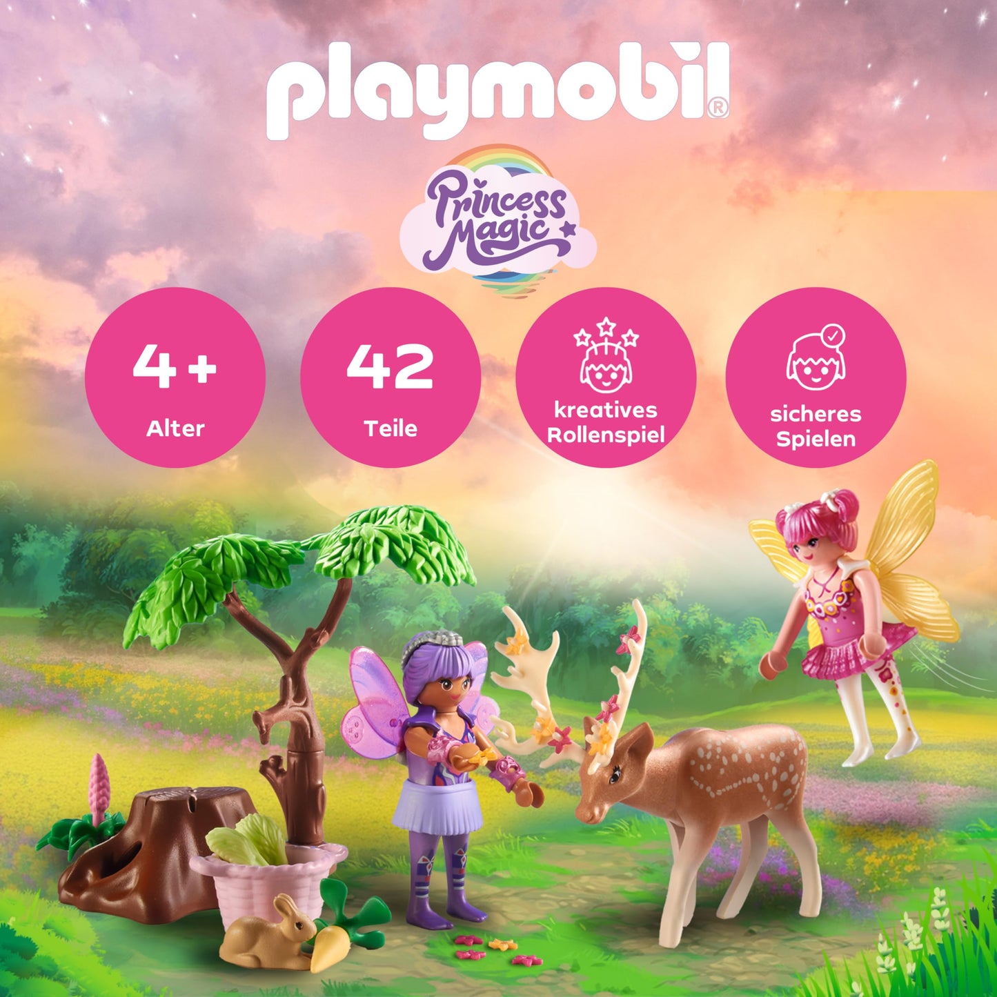 PLAYMOBIL | Princess Magic | Prinzessinnenschloss mit Königspaar | Prinzessinnen Spielzeug | Schloss Spielset | Märchen Spielzeug für Kinder ab 4 Jahren | 71845