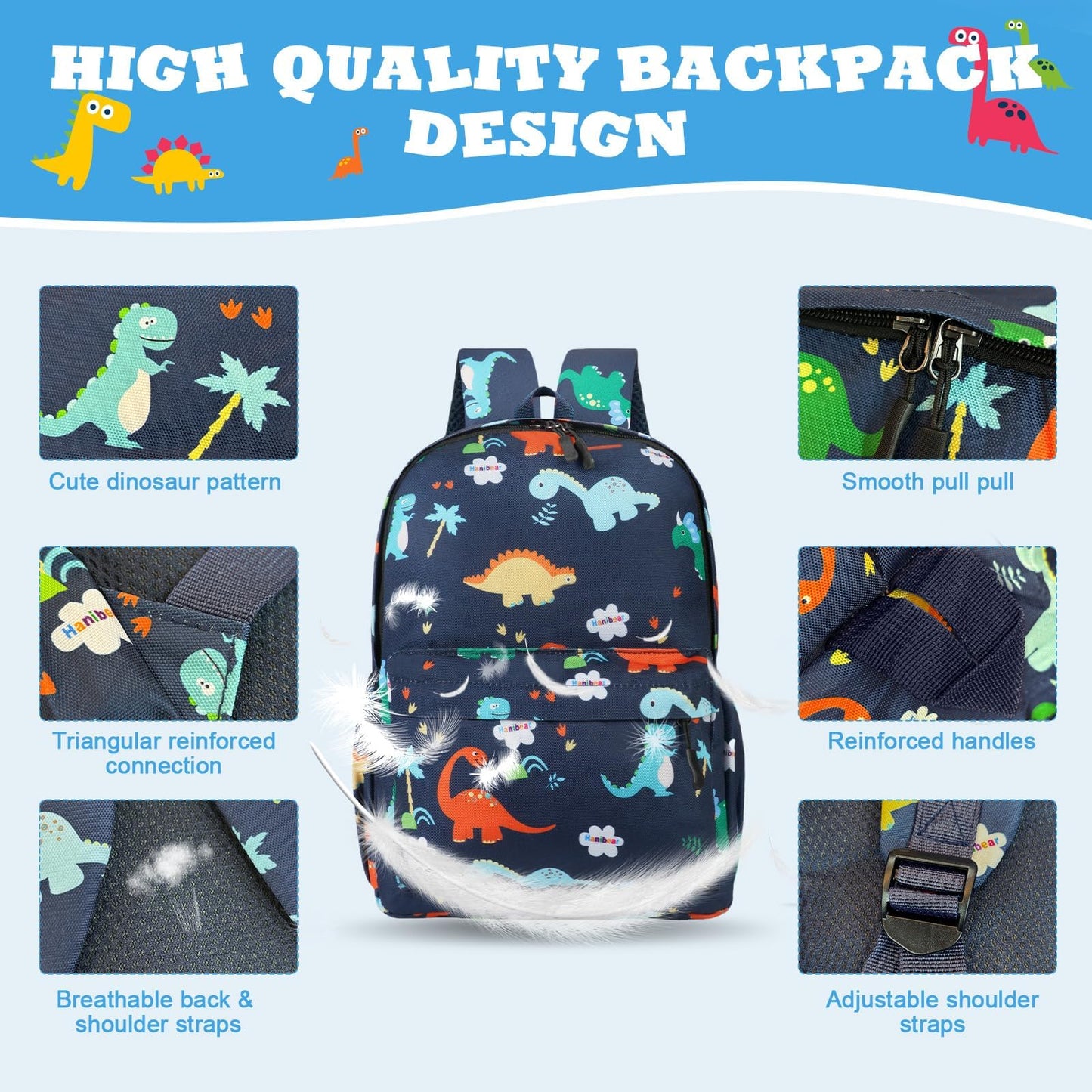 Kinderrucksack Jungen, Mini-Dinosaurier-Rucksack, Kindergarten Schulrucksäcke, Kleinkind Schultasche für Kinder, Jungen, Mädchen, Kleinkind
