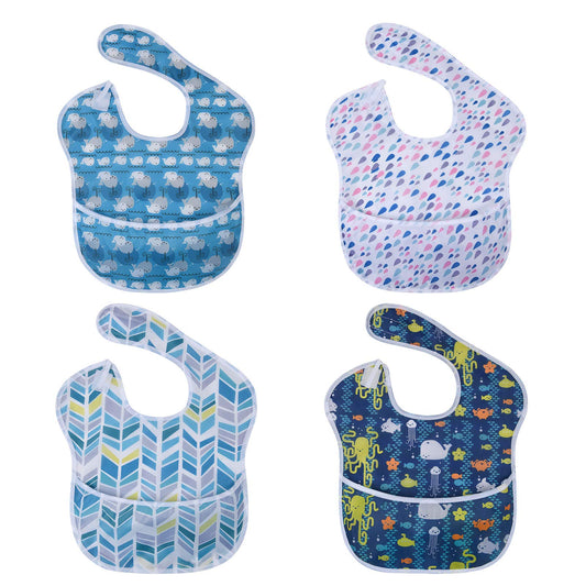 Vicloon Baby Bibs, 10 Pack Soft Absorbent and Waterproof Bibs Dribble Bibs Burp Cloths Baby with Snap Fastener for Baby Boys and Girls Toddlers 