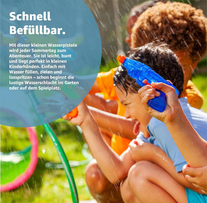 3er Wasserpistolen Set - ca. 15 cm mit großer Reichweite Wasserspritzpistole Spritzpistole klein mini für Kinder
