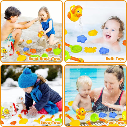 Strand Sandspielzeug Set, 14 Stück Sandkasten Spielzeug Set mit Sand Förmchen, Eimer, Schaufeln, Gießkanne Sandspielzeug Set für Kinder,Sandspielzeug ab 1 Jahr