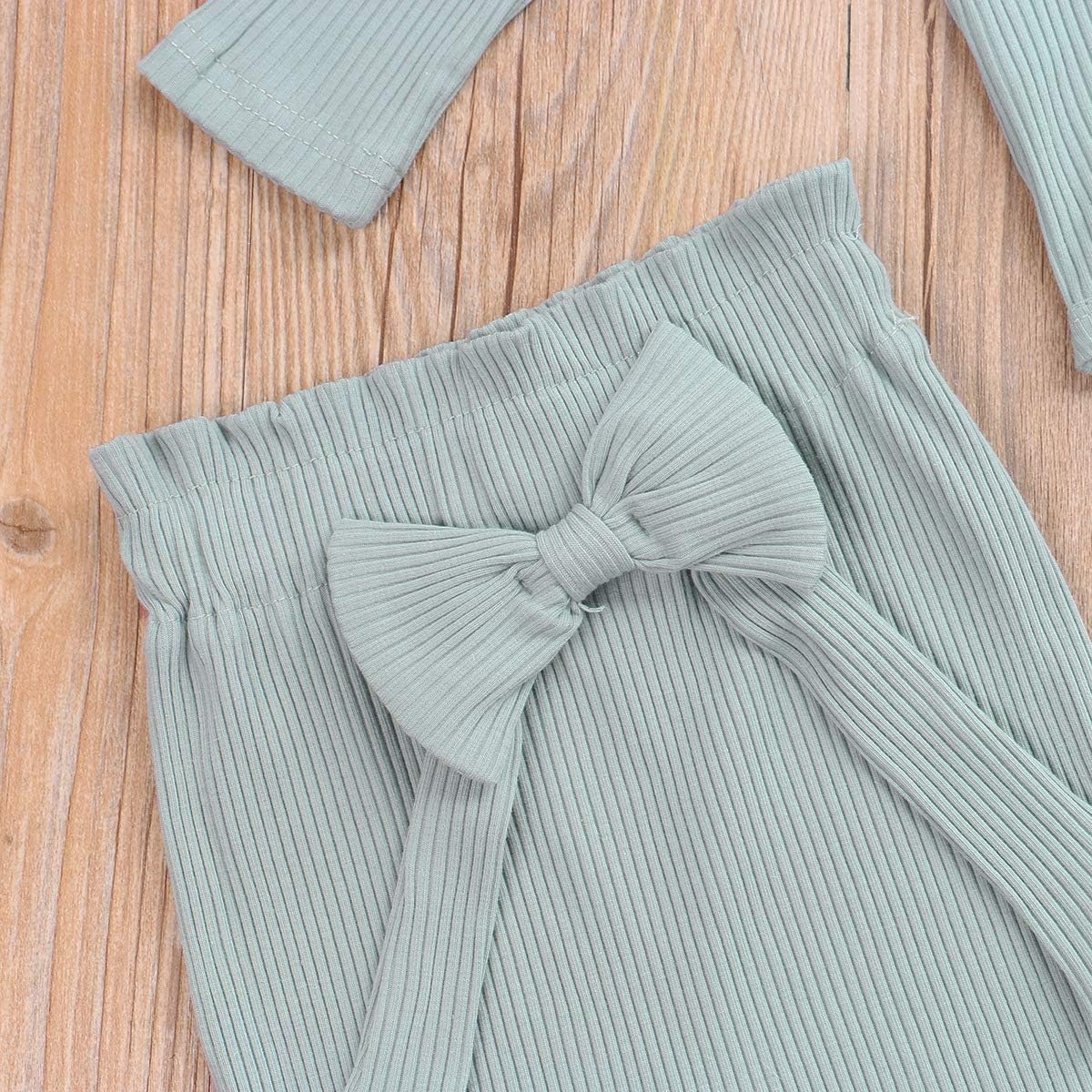 Baby Mädchen Kleidung Set, Weiches Neugeborenes Outfit mit Langarm Bodysuit Strampler, Hose und Stirnband / Hut