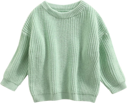 L&ieserram Baby Mädchen Jungen Gestrickt Pullover Jumper Neugeborenen Kinder Langarm Strickpullover Einfarbige Pulli Kleinkinder Kleidung Outfit Knitted Sweater 0-5 Jahre