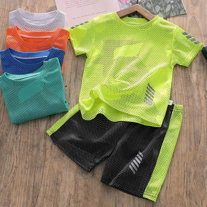 Kinder Trainingsanzug Jungen Set 2-Teilig Jogginganzug Sommer Schnelltrockend Casual Klamotten