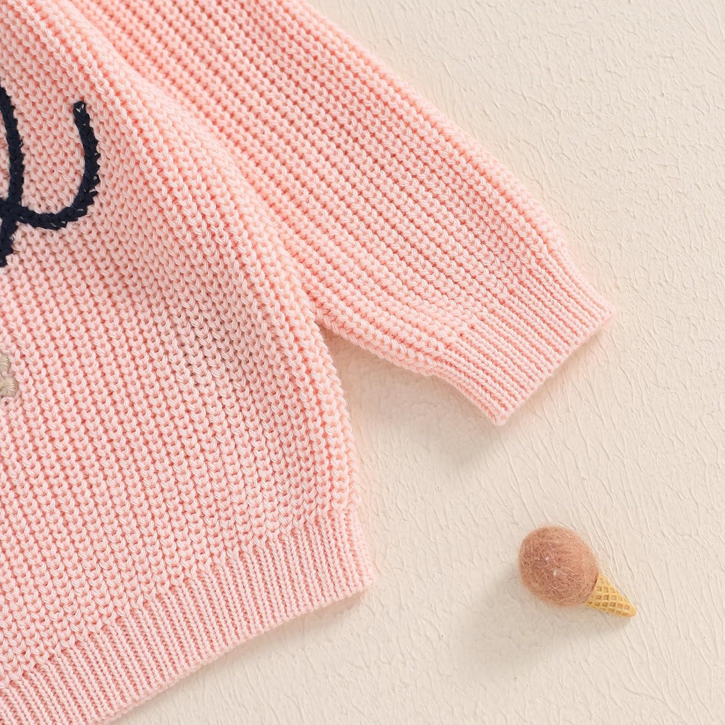 L&ieserram Baby Mädchen Jungen 1. Geburtstag Gestrickt Pullover Jumper Langarm Strickpullover Pulli Kleinkinder Kleidung Outfit Knitted Sweater 1 Jahr