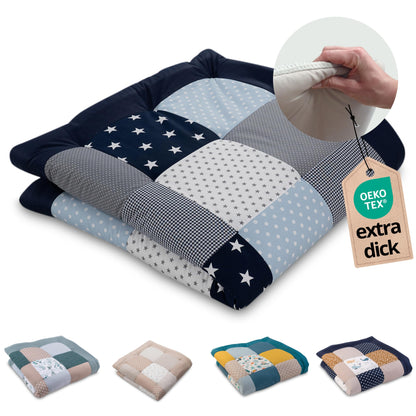 ULLENBOOM Krabbeldecke für Baby 100x100 cm, 100% OEKO-TEX Materialien, Made in EU, Dick & weich gepolstert, Sandblume - ideal als Babydecke, Laufgittereinlage & Spieldecke Baby - Meloni2