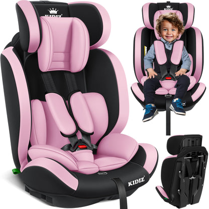 KIDIZ® Autokindersitz Kinderautositz Gruppe 1+2+3 9-36 kg 5-Punkt-Sicherheitsgurt, Autositz, Kindersitz, Einstellbare Kopfstütze, Mitwachsende Sitzerhöhung 1-12 Jahre, Stabil und Sicher - Meloni2