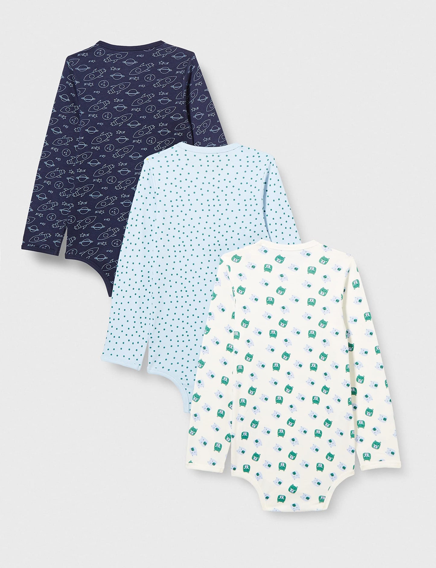 Unisex Baby Bodysuit, Langarm, 100% Baumwolle (3er und 6er Pack)