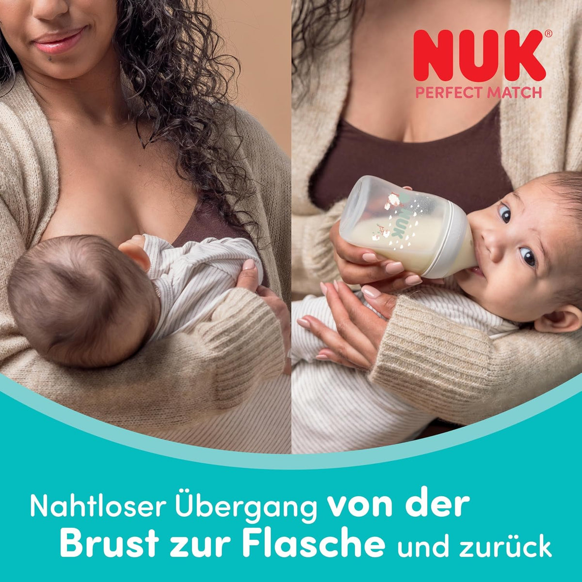 NUK First Choice+ Baby Bottle Starter Set | 0–6 months | 4 bottles with Temperature Control &amp; Bottle Box | Anti-Colic Air System | BPA-free | Disney Winnie the Pooh 