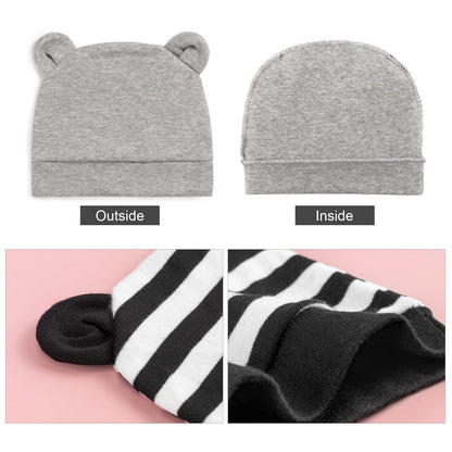 DRESHOW Newborn Baby Hat and Gloves Set Beanie Clothing Unisex Infant Hat Kindergarten Cap Baby Boys Girls 0-6 Months 
